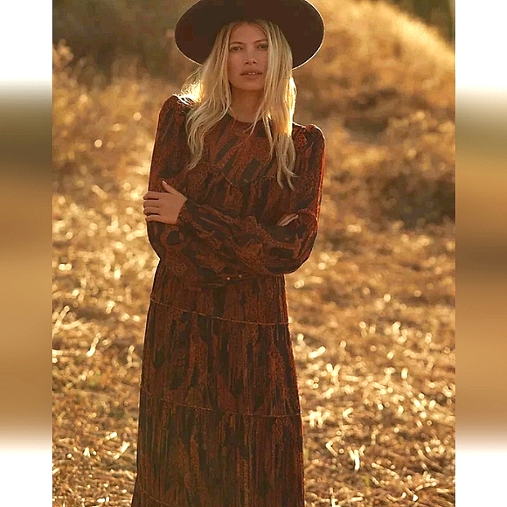 FARM Rio | $330 Giraffe Print Puff Sleeve Maxi Dress - Picture 11 of 16